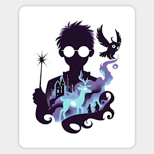 Mystical Boy Silhouette - Fantasy Magnet